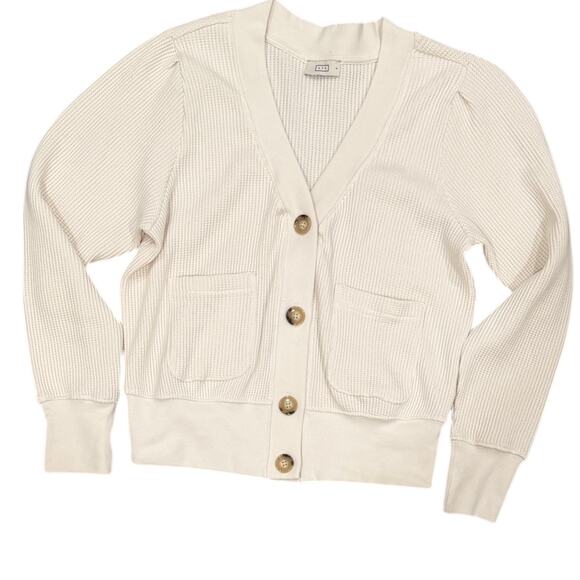 AYR The Waffle Cone Cardigan In Seashell White - Picture 7 of 8